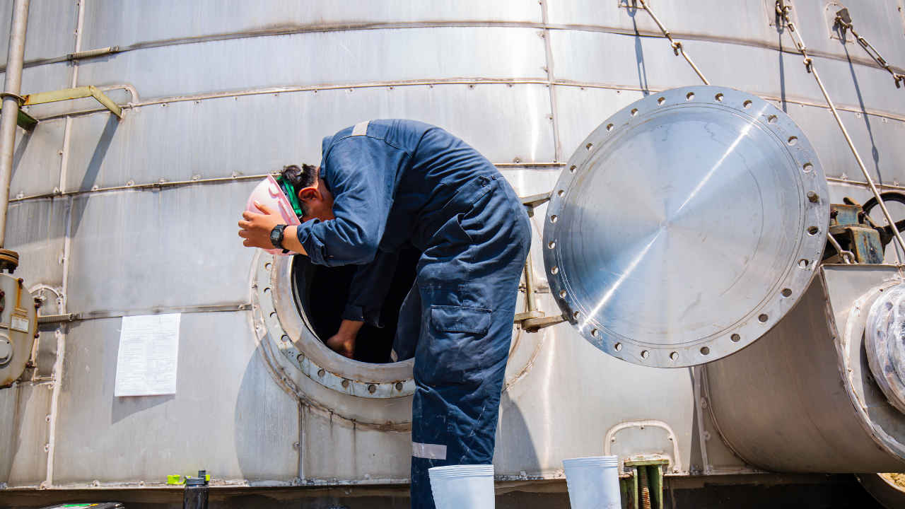 Confined space entry with proper safety equipment