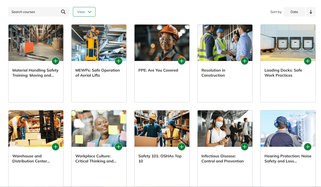 Provisio EHS learning management system dashboard for safety training